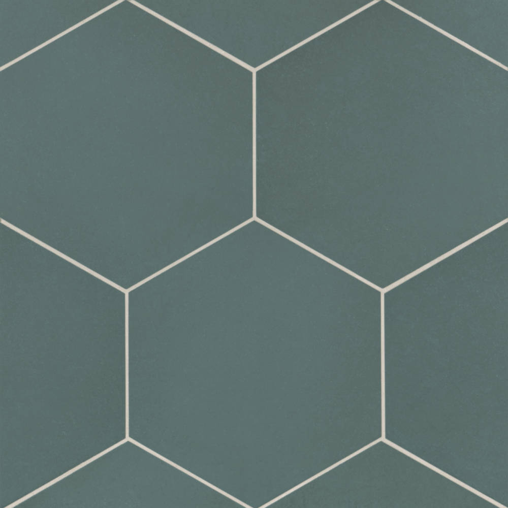 Makoto 10" x 11.5" Hexagon Matte Porcelain Tile in Kuroi Black