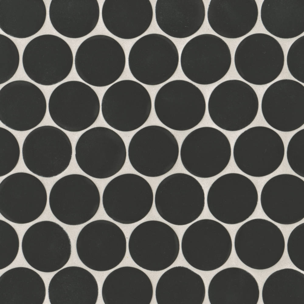 Makoto 2" Round Matte Porcelain Mosaic Tile in Arashi Blue