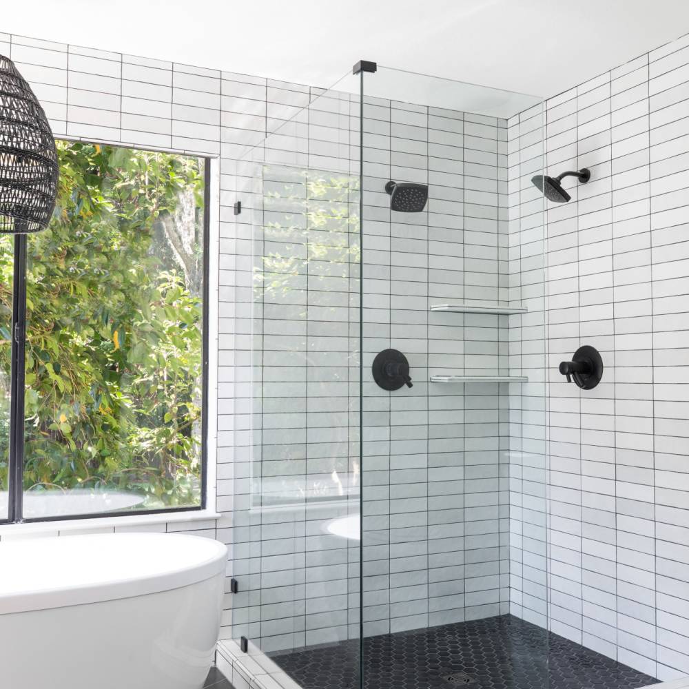 Makoto 10" x 11.5" Hexagon Matte Porcelain Tile in Kuroi Black