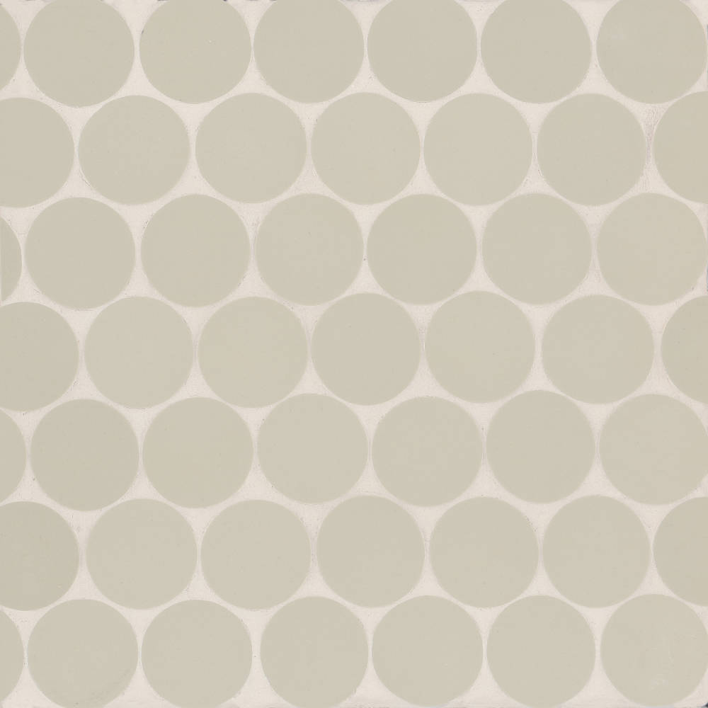 Makoto 2" Round Matte Porcelain Mosaic Tile in Arashi Blue