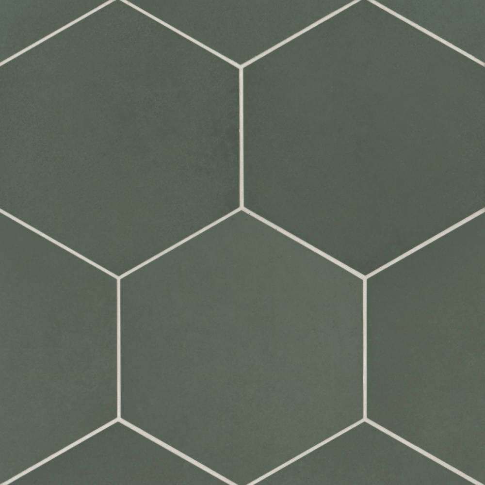 Makoto 10" x 11.5" Hexagon Matte Porcelain Tile in Kuroi Black