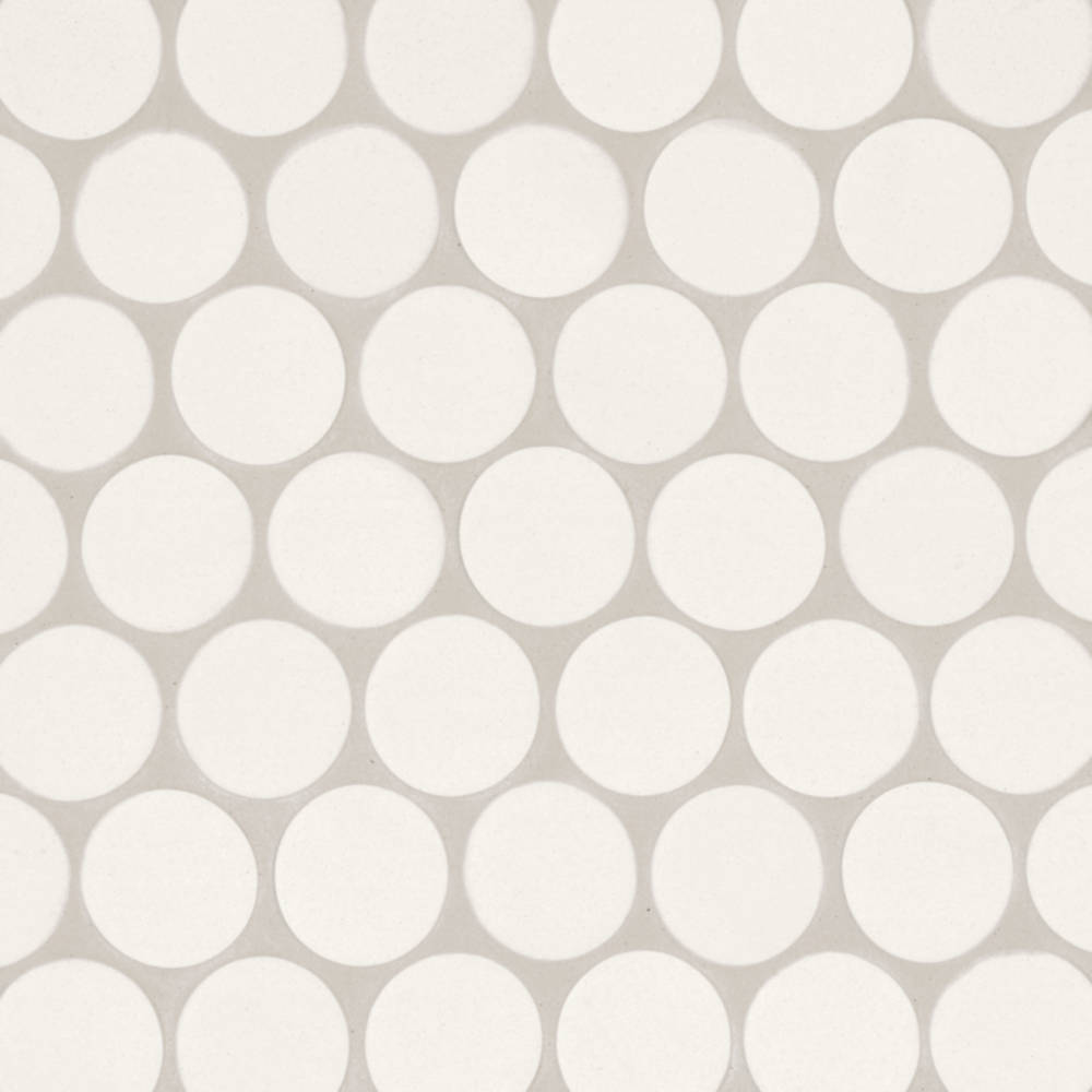 Makoto 2" Round Matte Porcelain Mosaic Tile in Arashi Blue