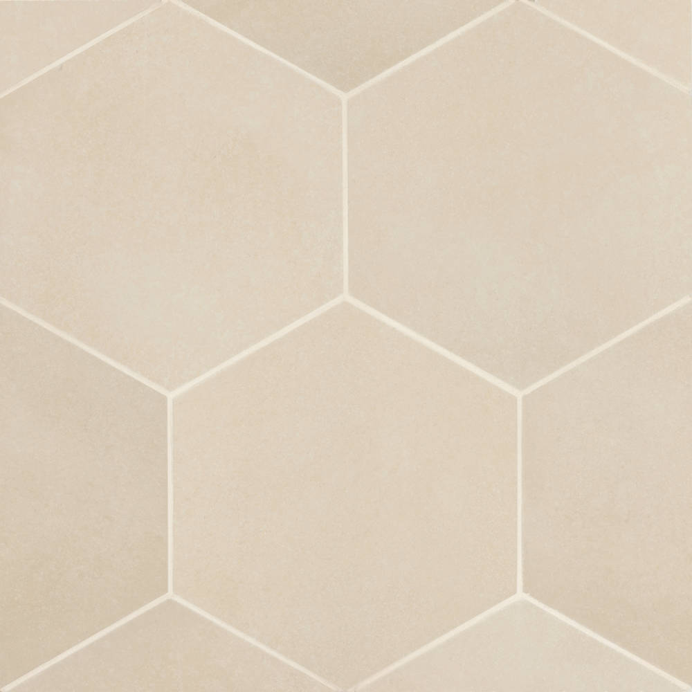 Makoto 10" x 11.5" Hexagon Matte Porcelain Tile in Kuroi Black