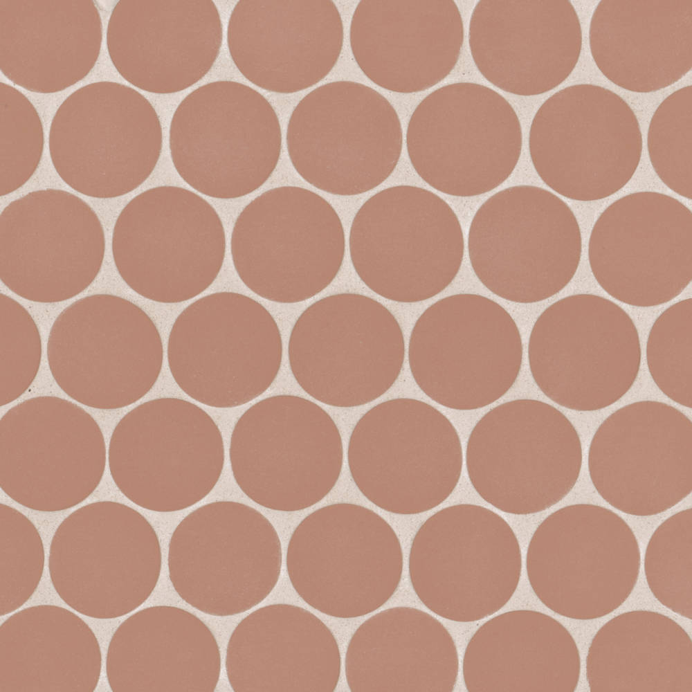 Makoto 2" Round Matte Porcelain Mosaic Tile in Arashi Blue