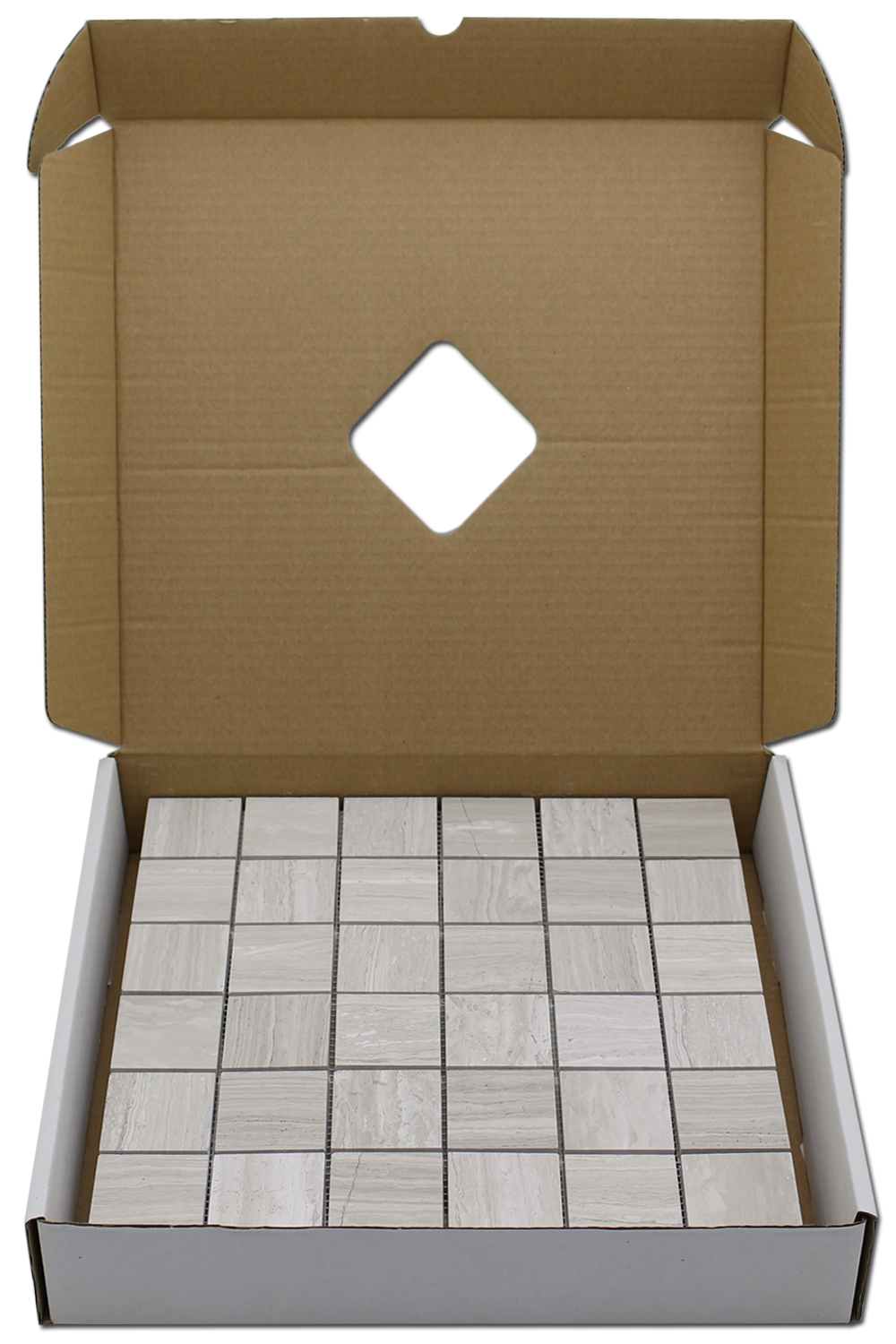 Wooden White Marble Mosaics
