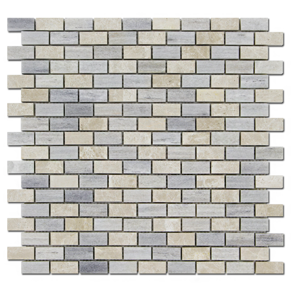 Solto White 5/8x1 1/4 Offset Bluette Mosaic