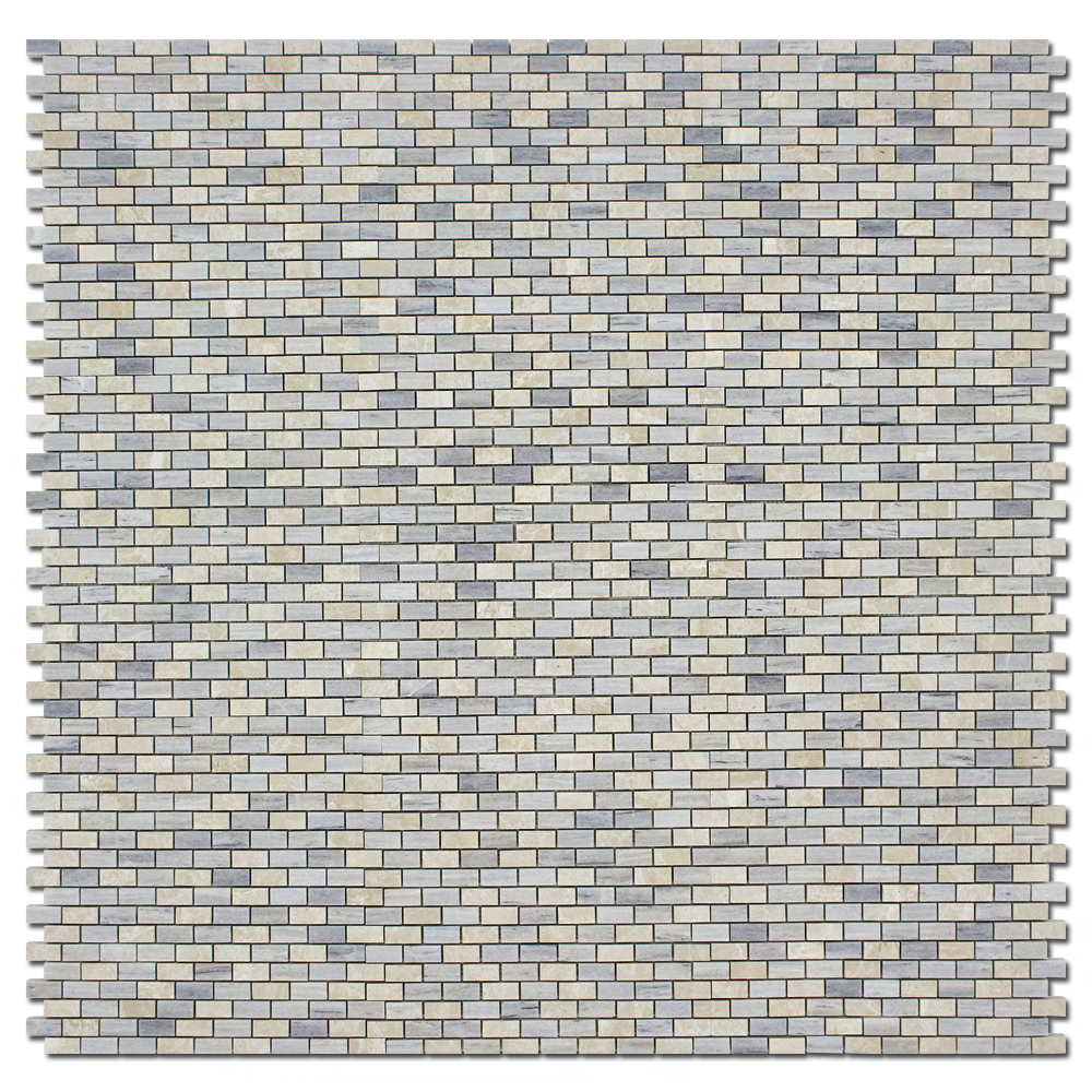 Solto White 5/8x1 1/4 Offset Bluette Mosaic