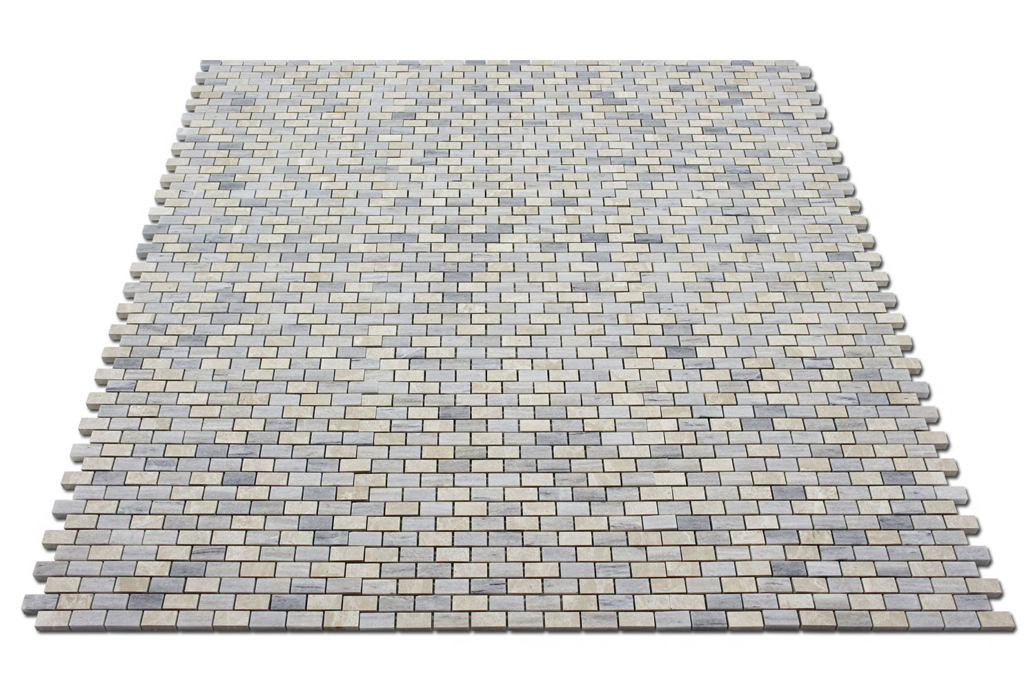 Solto White 5/8x1 1/4 Offset Bluette Mosaic
