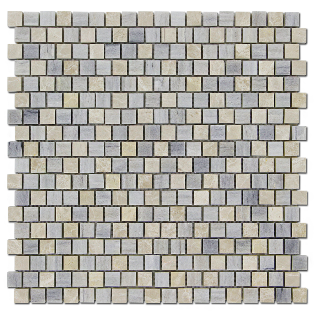 Solto White 5/8x5/8 Offset Bluette Mosaic