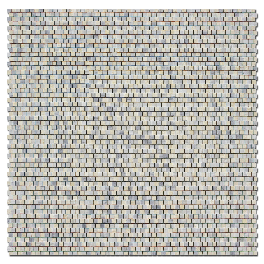 Solto White 5/8x5/8 Offset Bluette Mosaic
