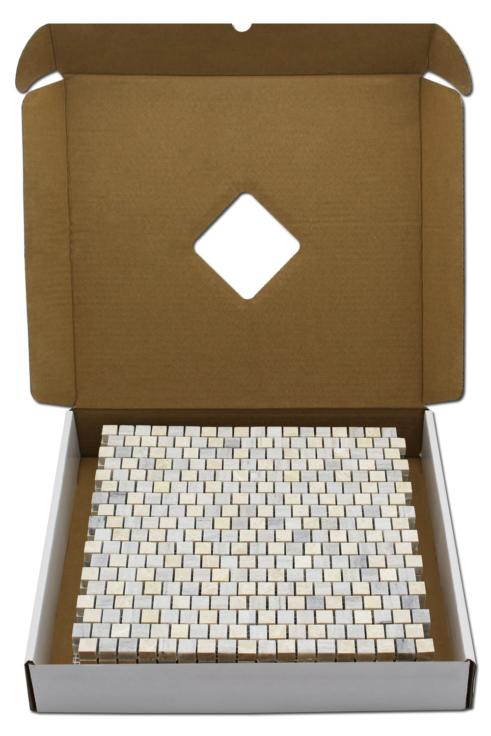 Solto White 5/8x5/8 Offset Bluette Mosaic