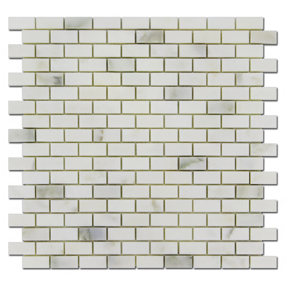 Calacatta Oliva 5/8 x 1 1/4 Offset Mosaic Tiles
