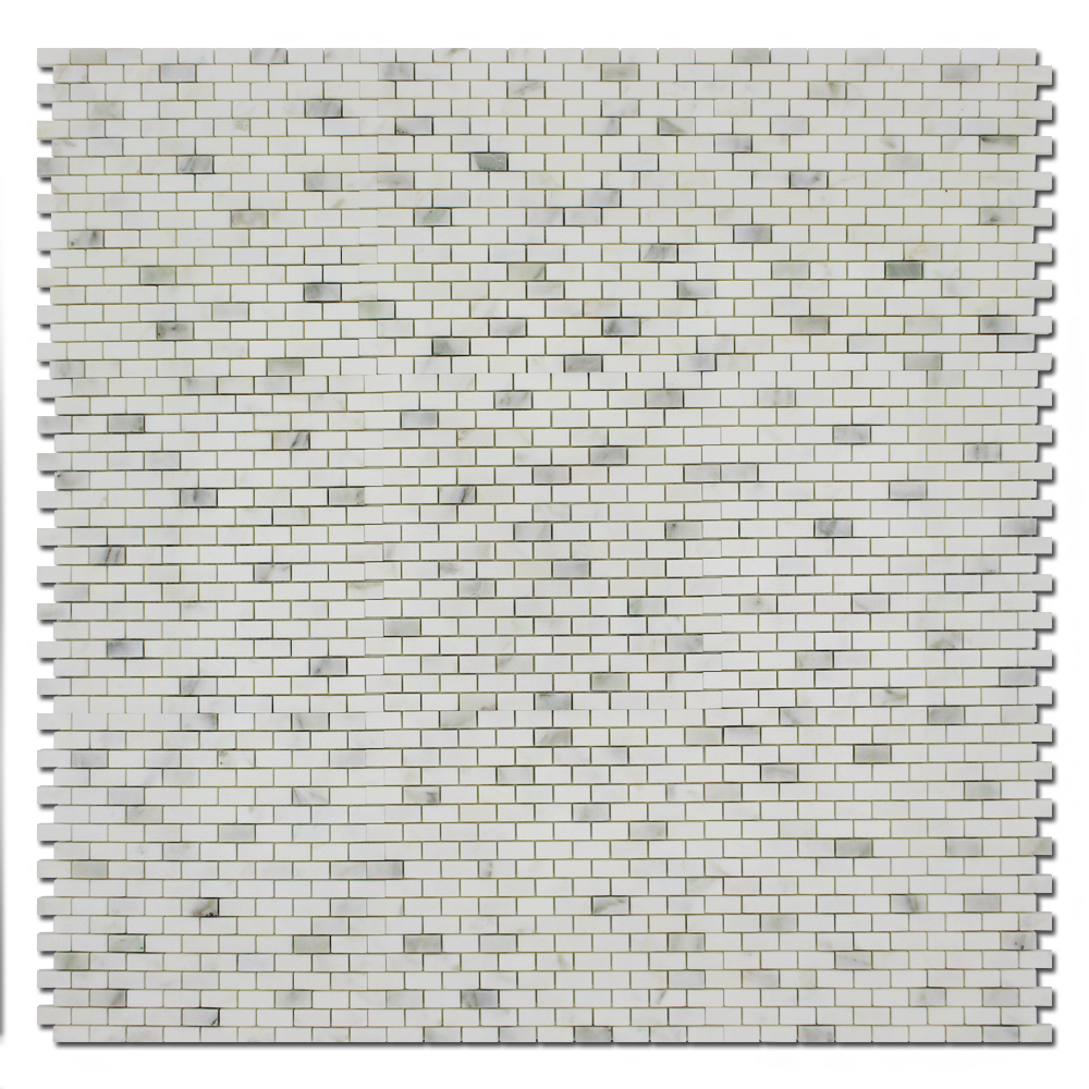 Calacatta Oliva 5/8 x 1 1/4 Offset Mosaic Tiles