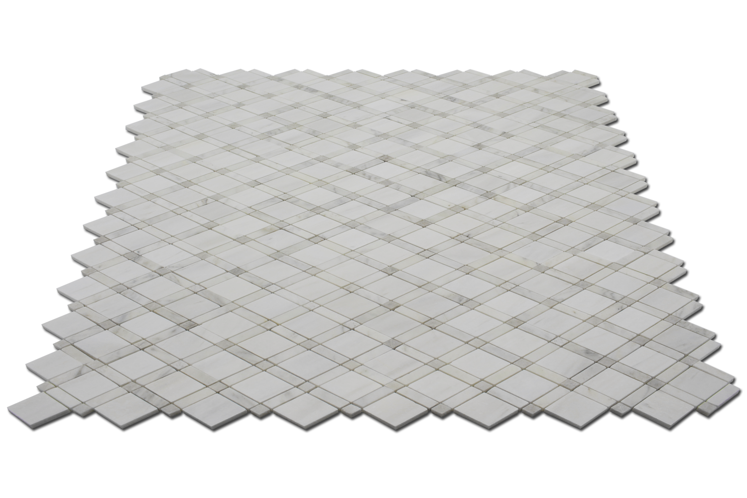 Alpine Mosic Bianco Venato Dolomite Rhomboid Mosaic in Dolomite