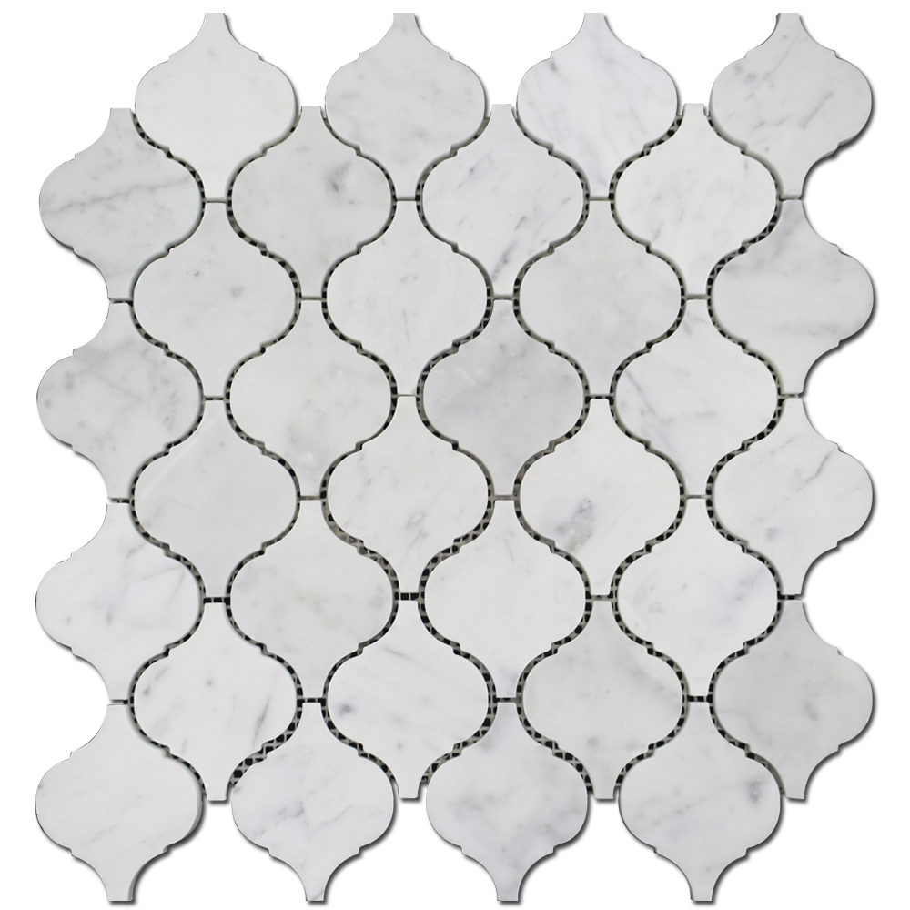 Picket Mosaic Arabesque Mosaic Carrara – Honed