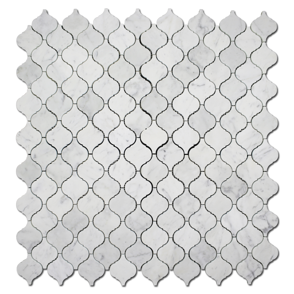 Picket Mosaic Arabesque Mosaic Carrara – Honed