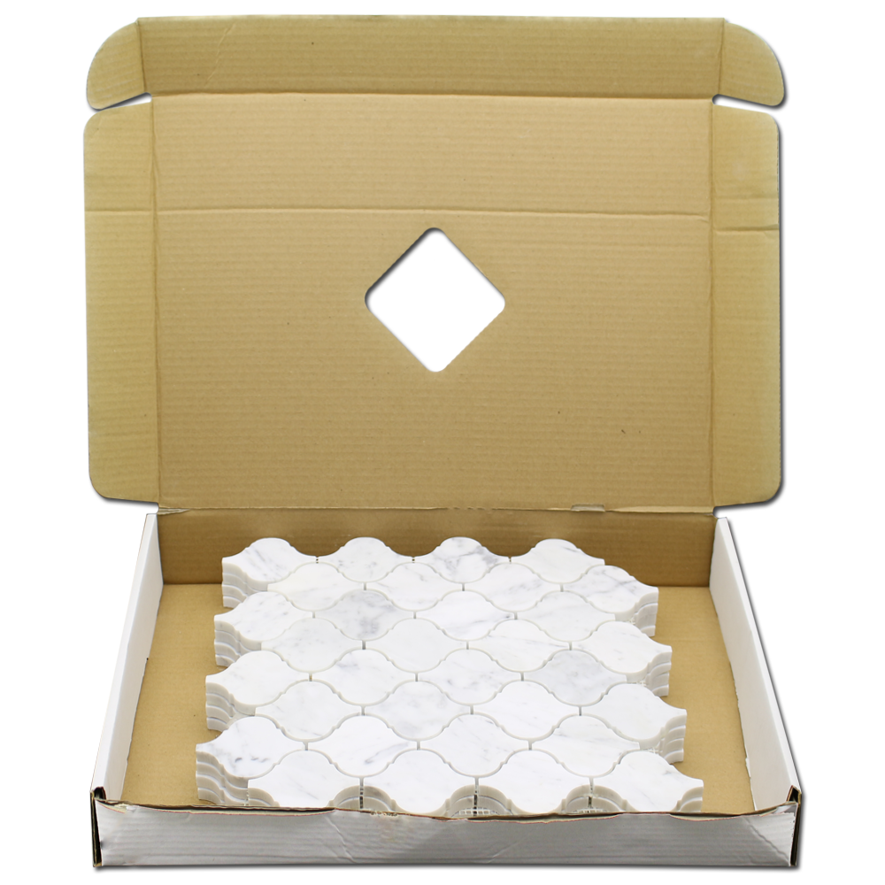 Picket Mosaic Arabesque Mosaic Carrara – Honed