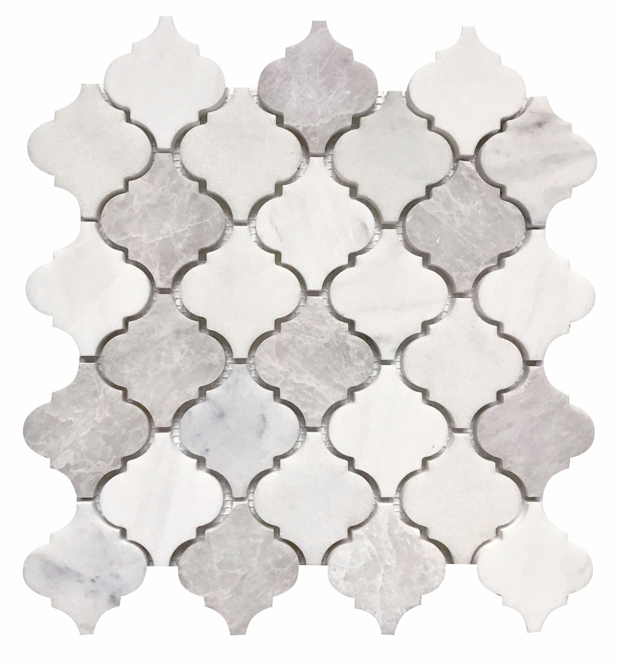 Arabesque Mosaic – Dolomite, Iceberg & Imperial White
