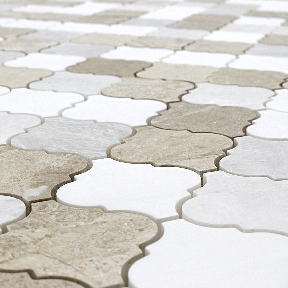Karya Royal Marble Arabesque Mosaic Karya Royal - Bianco Venato Dolomite