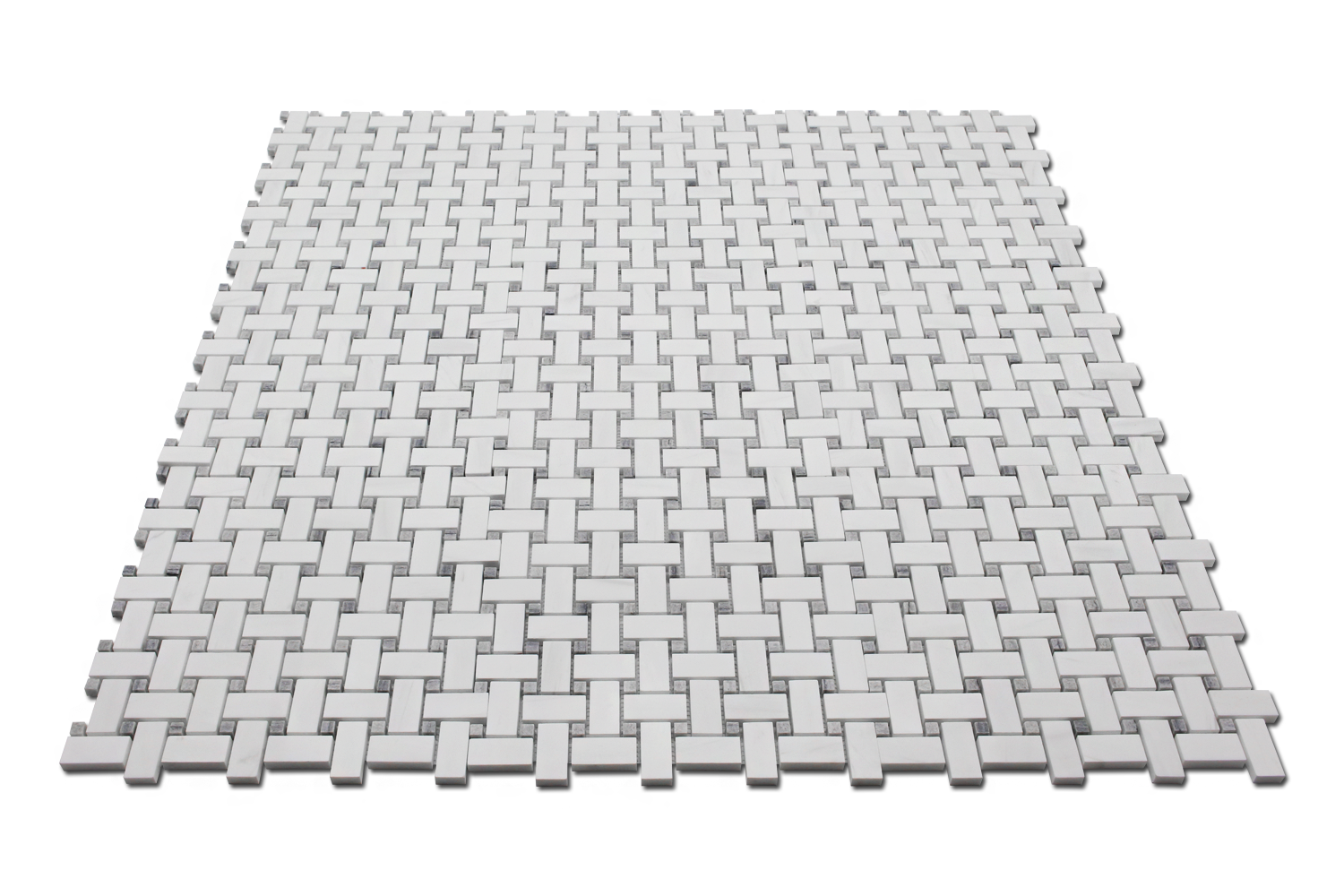 Bianco Venato Dolomite Basket Weave Mosaic