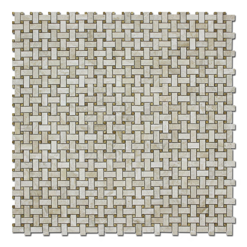 Karya Royal Marble Basket Weave with Emperador Dot