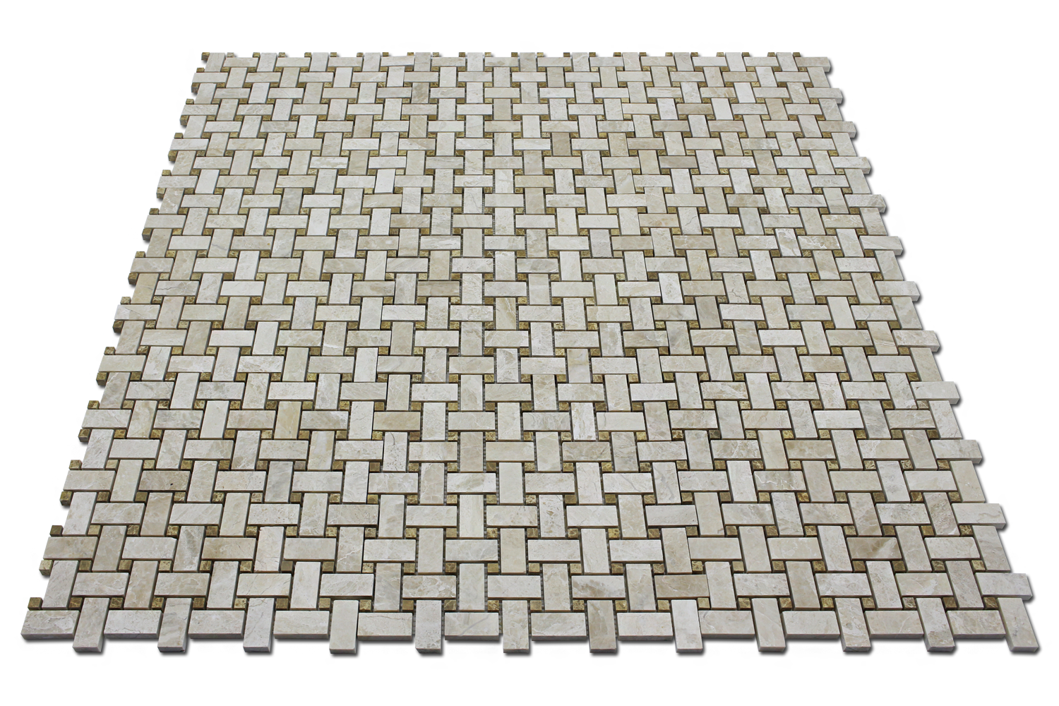Karya Royal Marble Basket Weave with Emperador Dot