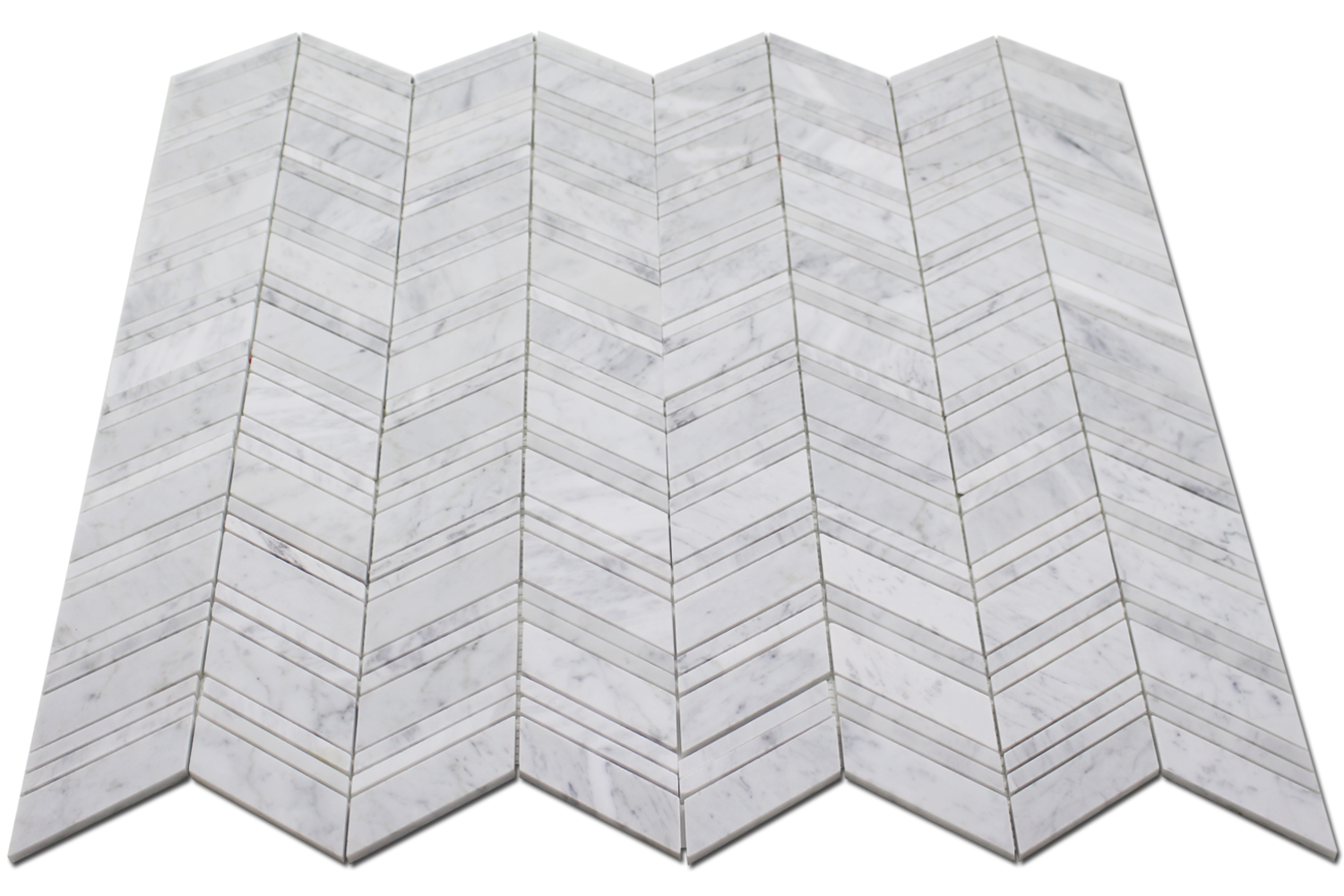 Carrara Chevron Honed Mosaic