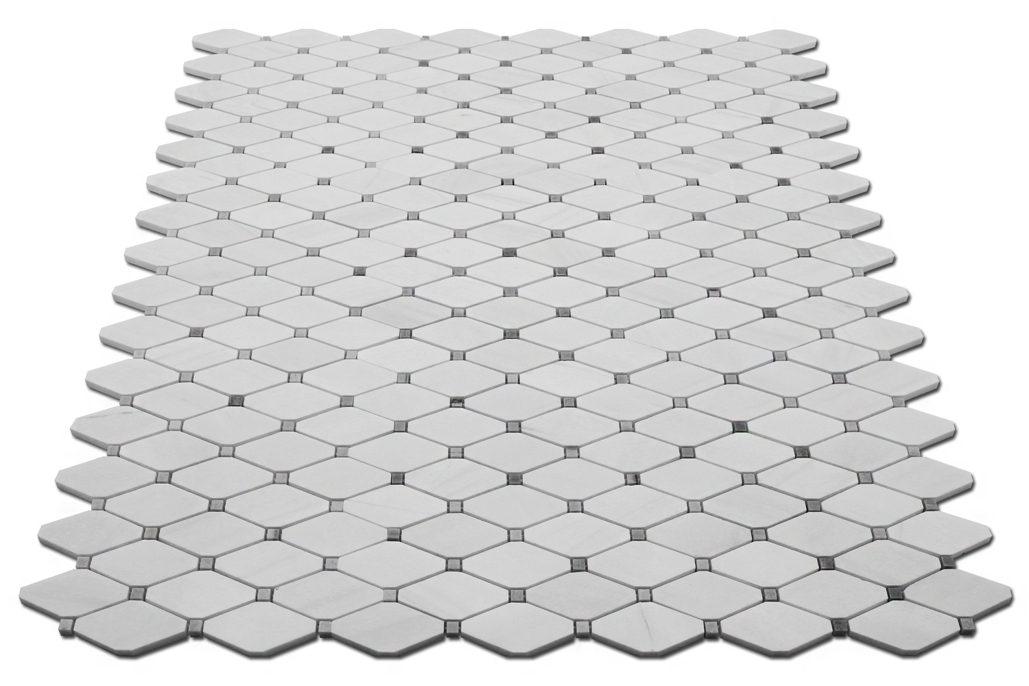Bianco Venato Dolomite Clipped Diamond Mosaic