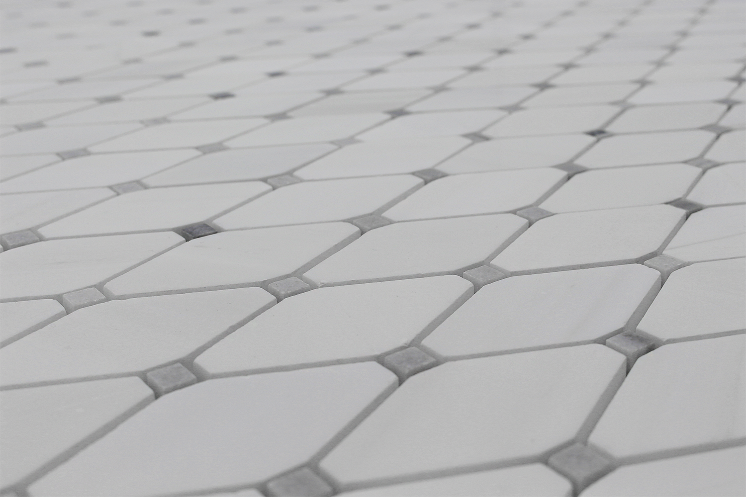 Bianco Venato Dolomite Clipped Diamond Mosaic