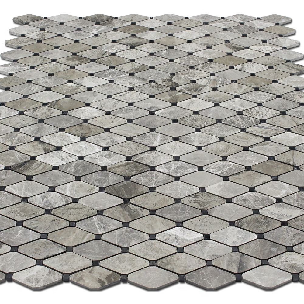 Grigio Fantasia with Black Dot Marble Mosaic