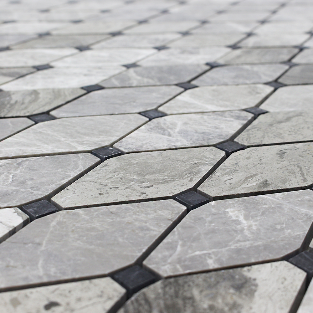 Grigio Fantasia with Black Dot Marble Mosaic