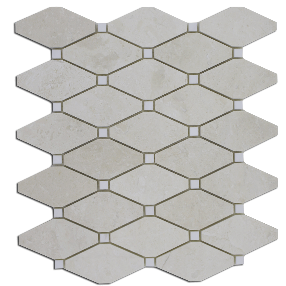 Perla Marble Clipped Diamond with Bianco Venato Dot
