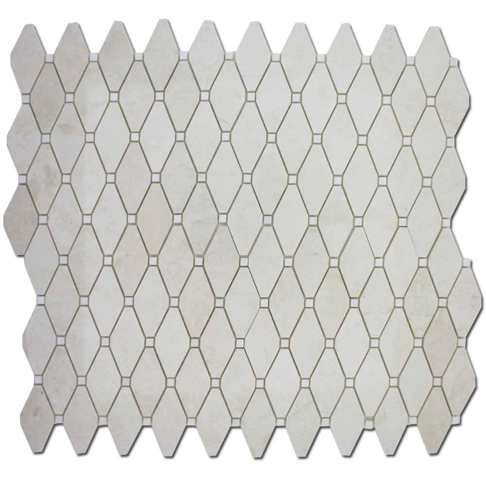 Perla Marble Clipped Diamond with Bianco Venato Dot