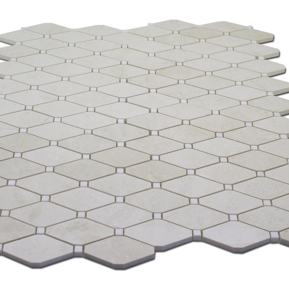 Perla Marble Clipped Diamond with Bianco Venato Dot