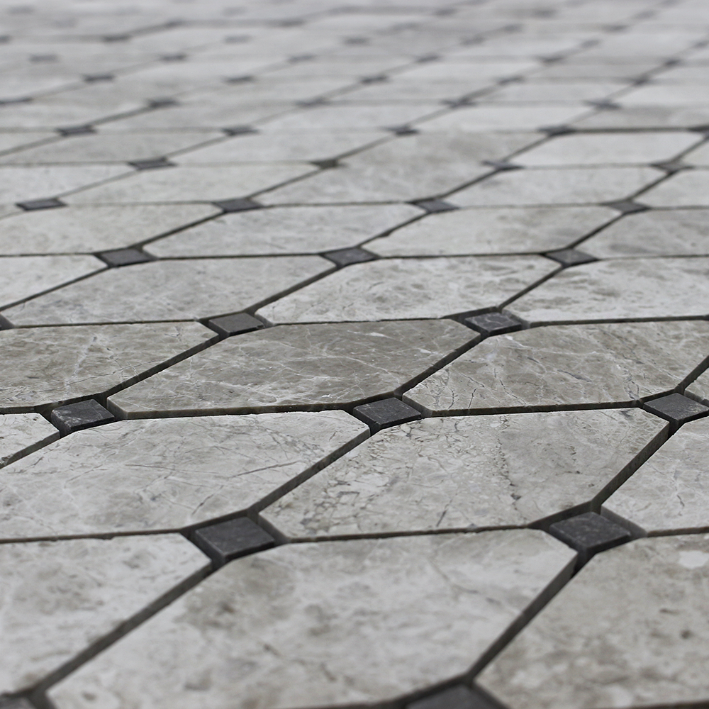 Silver Shadow Clipped Diamond with Gray Emperador