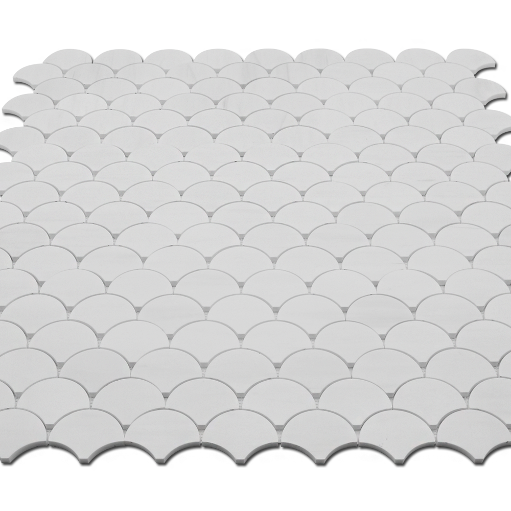 Fish Scale Mosaic Bianco Venato Dolomite