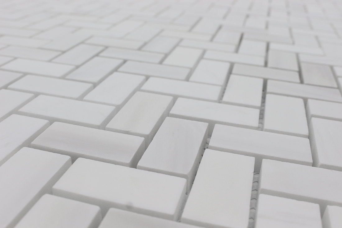 Bianco Venato Dolomite 1X2 Bianco Venato Herringbone Polished