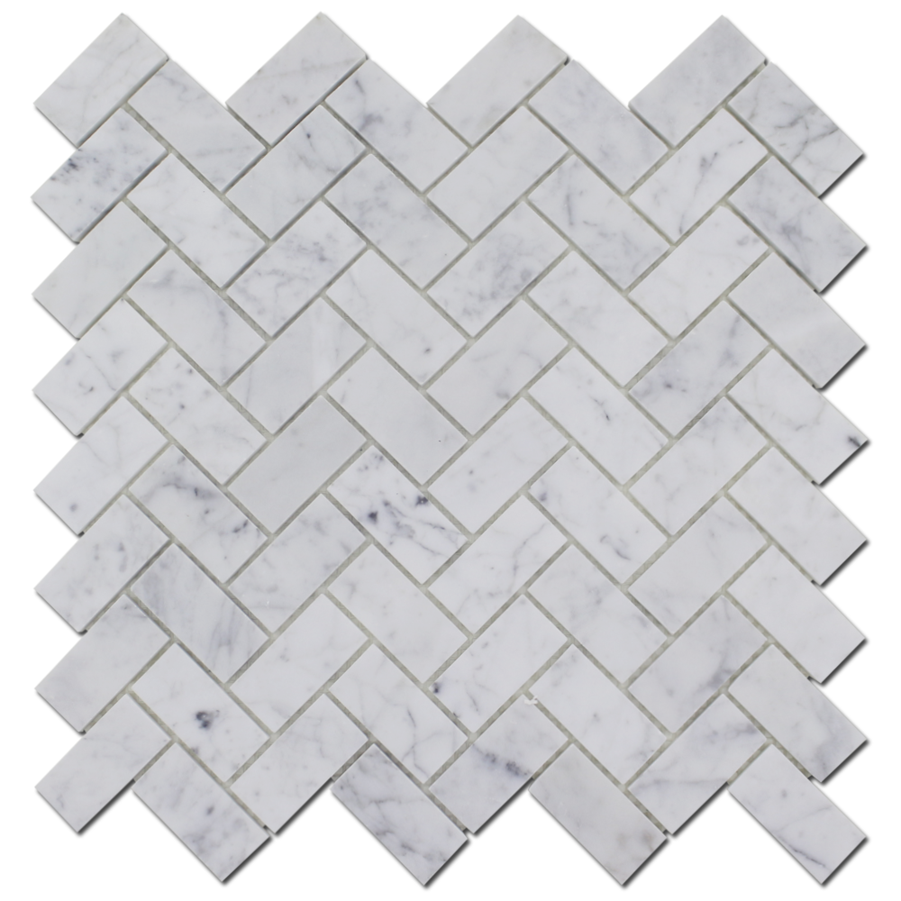 Carrara Herringbone Honed Mosaic