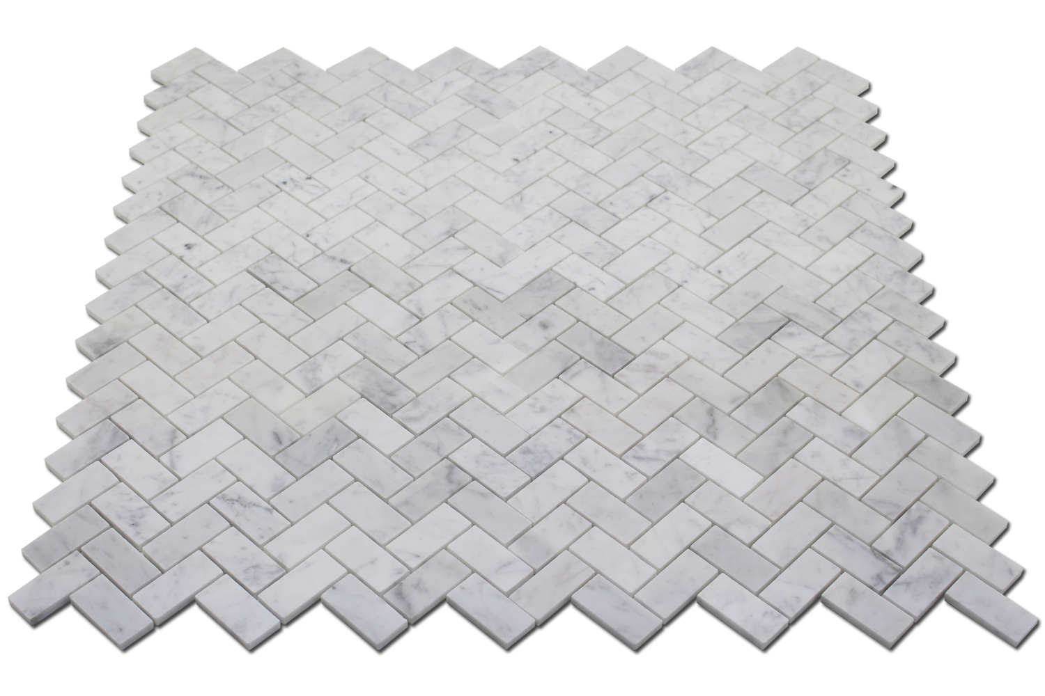 Carrara Herringbone Honed Mosaic