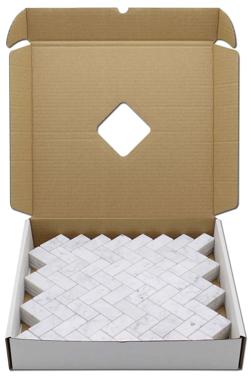 Carrara Herringbone Honed Mosaic