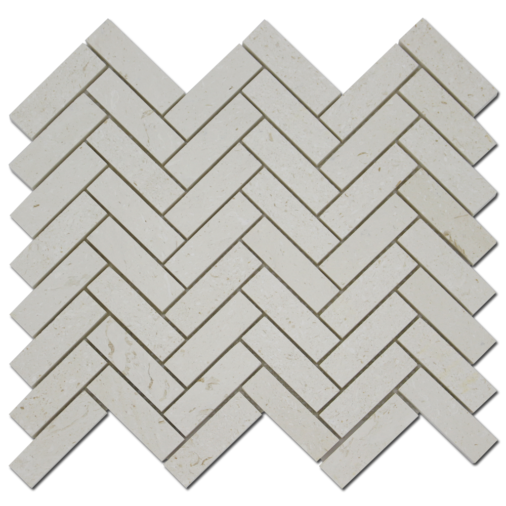 Matrix Mosoaic Corinthian Fossil Herringbone honed
