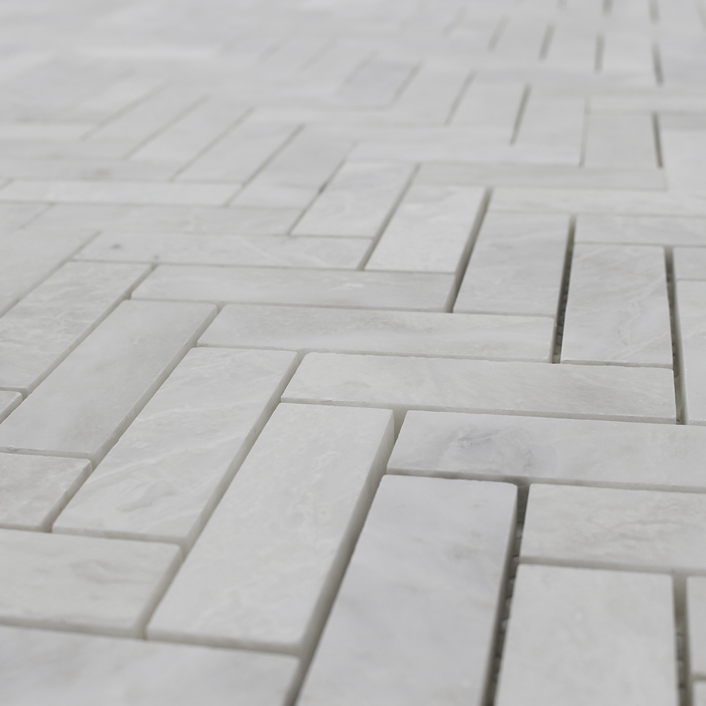 Iceberg Marble 1" x 3" Herringbone