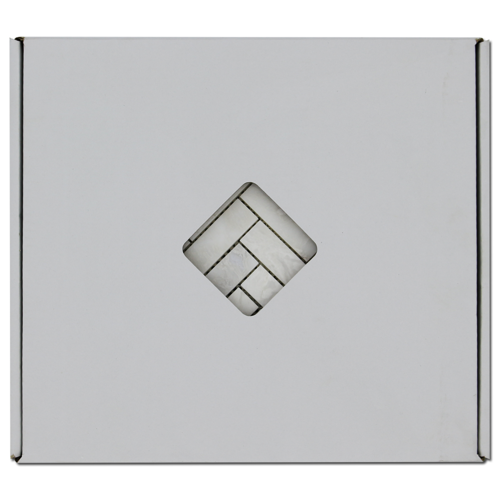 Iceberg Marble 1" x 3" Herringbone