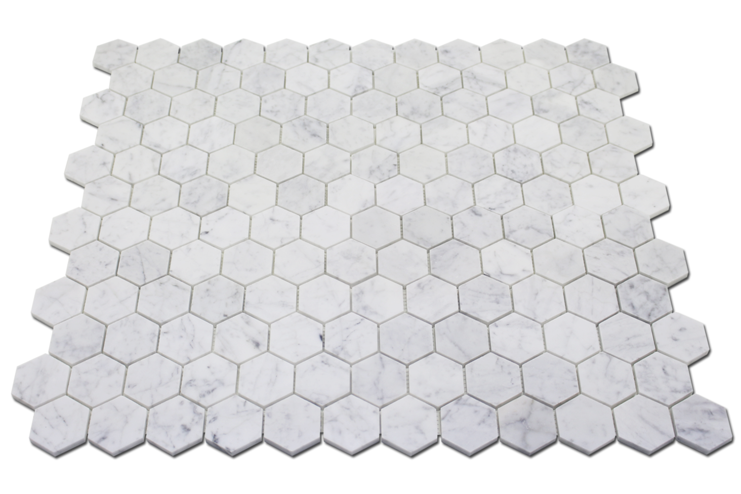 Carrara 2″ Honeycomb Polished Mosaic