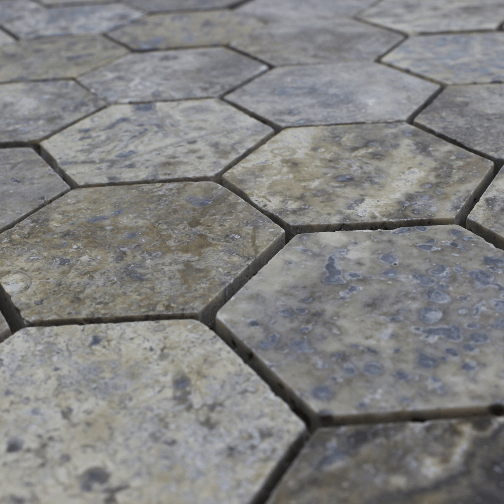 Silver Travertine 2" Honeycomb