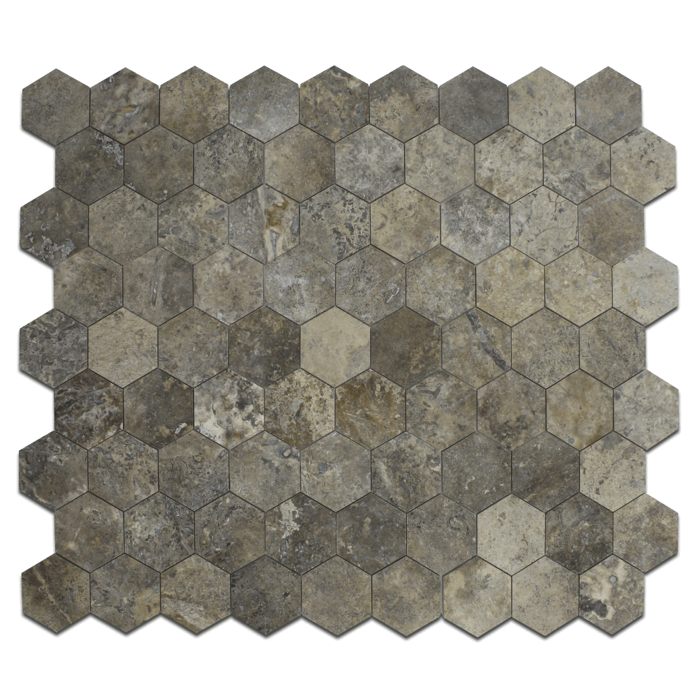 Silver Travertine 4" Honeycomb