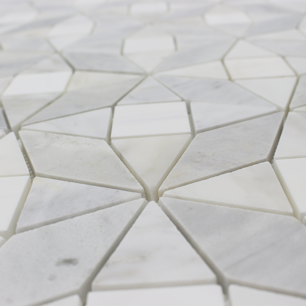 Kaleidoscope Mosaic Bianco Venato Dolomite, Imperial White & Gray