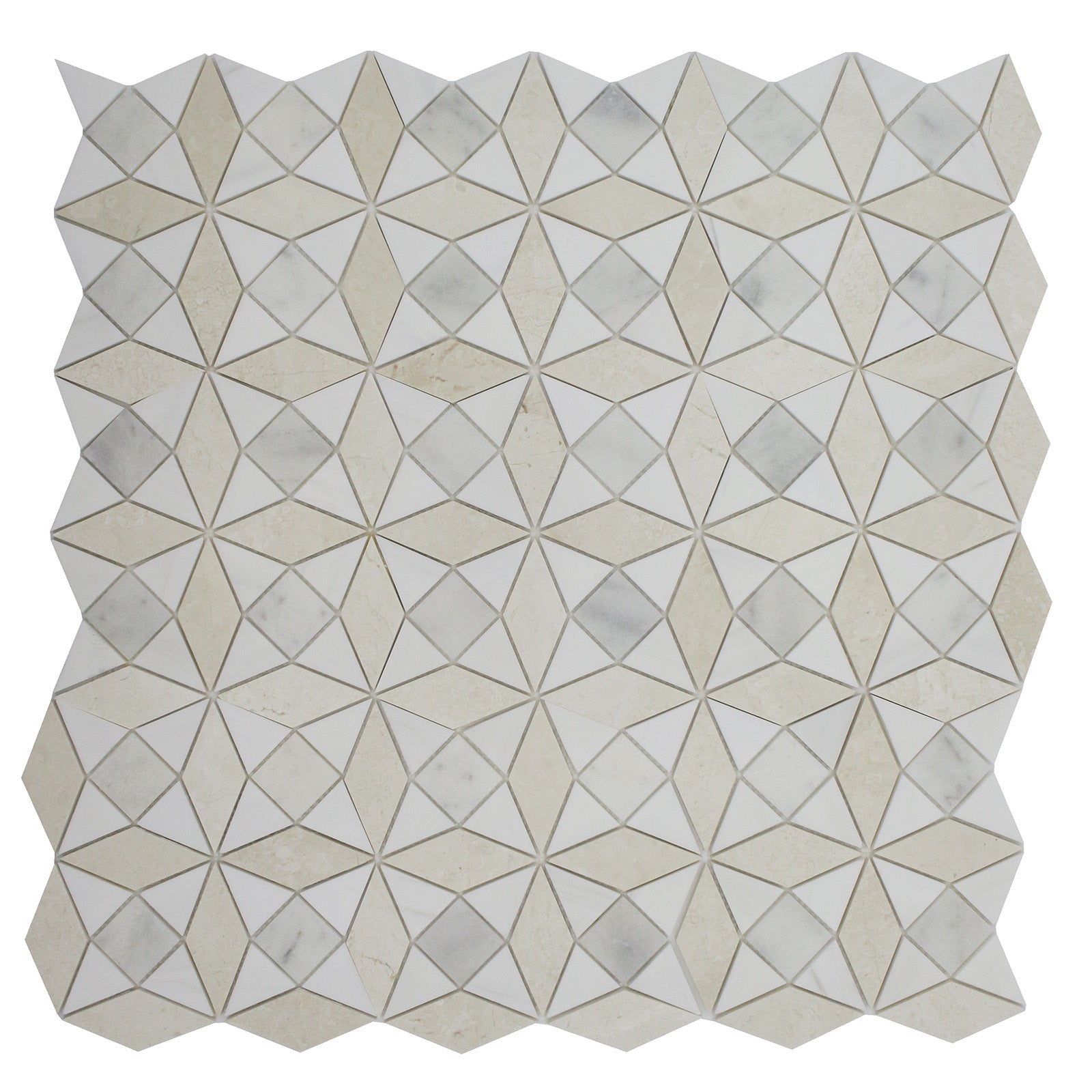 Kaleidoscope Mosaic Perla, Bianco Venato Dolomite & Milas White