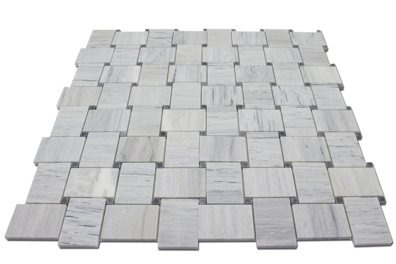 Solto White Marble Basket Weave Mosaic