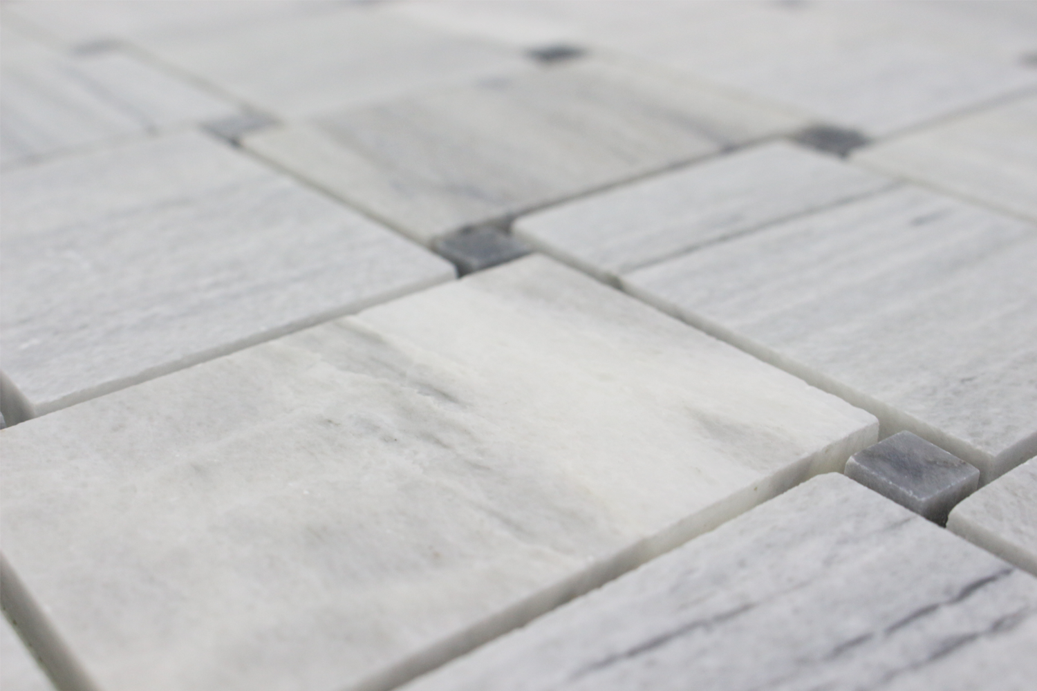 Solto White Marble Basket Weave Mosaic